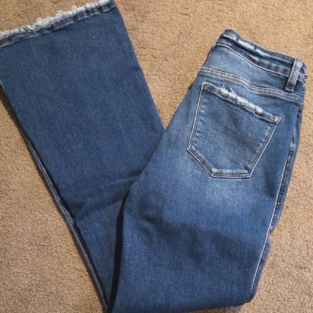 Flying Monkey Distressed Hem Blue Jeans